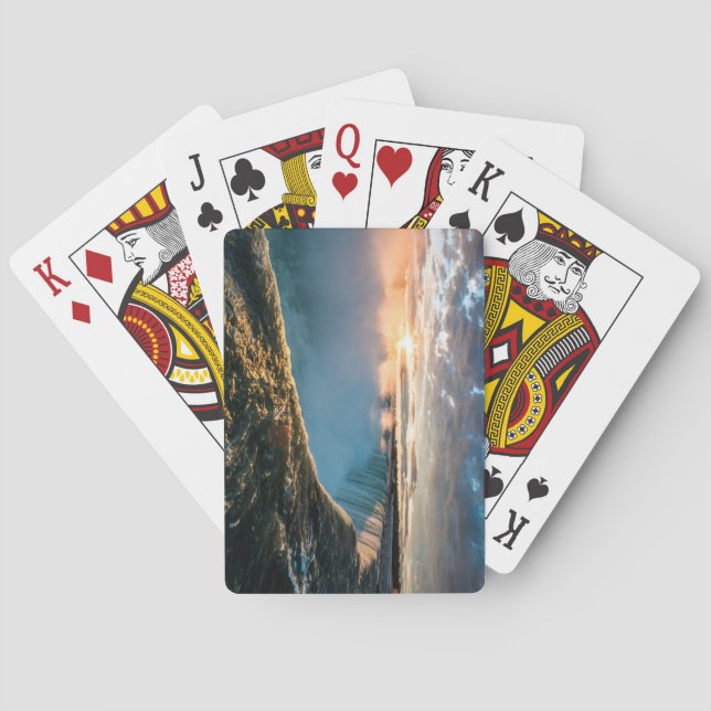 Beautiful Niagara Falls at Sunrise Playing Cards (Back)