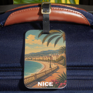 Beautiful Nice France Promenade des Anglais Retro Luggage Tag
