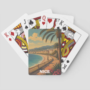 Beautiful Nice France Promenade des Anglais Retro Playing Cards