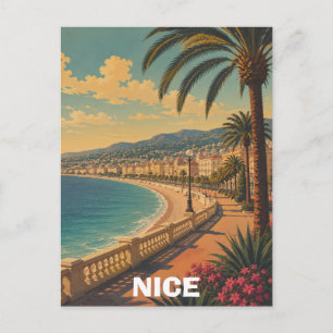 Beautiful Nice France Promenade des Anglais Retro  Postcard