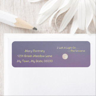 BEAUTIFUL NIGHT, FULL MOON RETURN ADDRESS LABEL