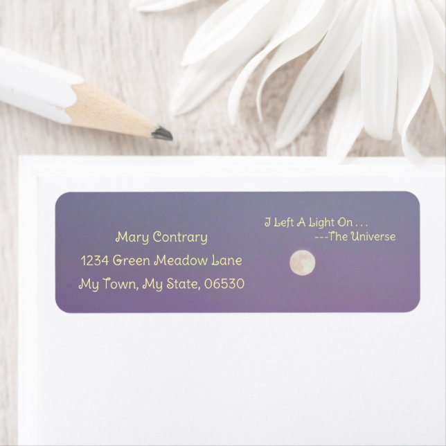 BEAUTIFUL NIGHT, FULL MOON RETURN ADDRESS LABEL (Insitu)