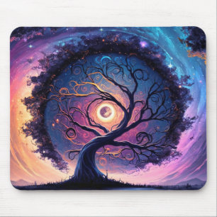 Beautiful Night Sky Illustration Mouse Pad