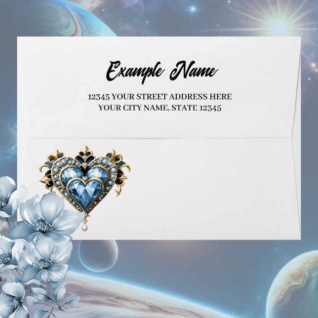 Beautiful noble blue heart.  envelope (Blue heart)