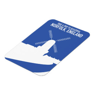 Beautiful Norfolk Windmill retro travel poster Magnet