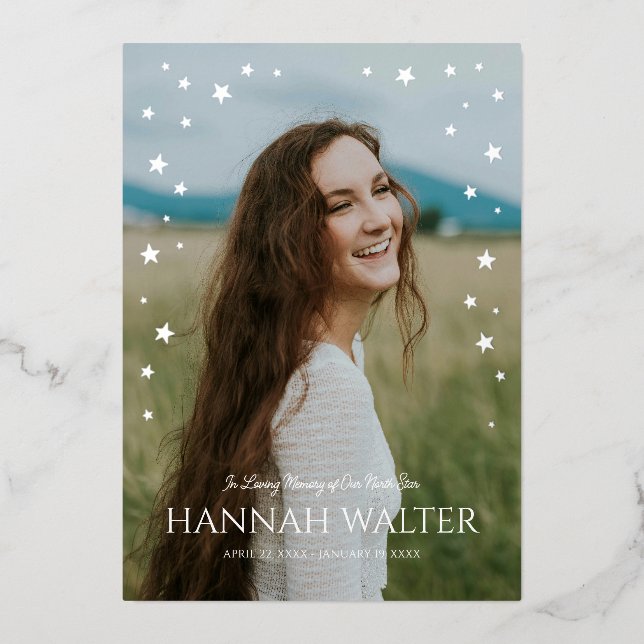 Beautiful North Star Celebration Life Announcement (Front)