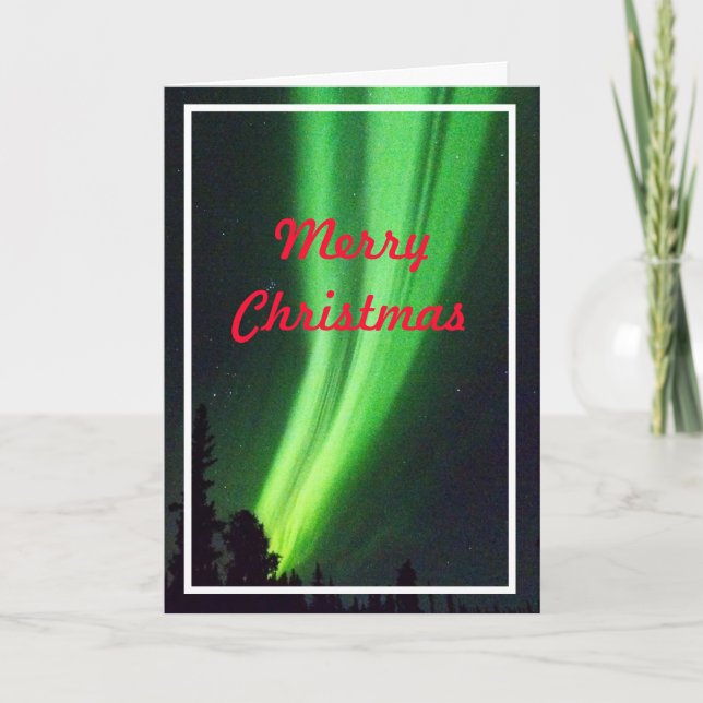 Beautiful Northern Lights Christmas Card (Front)
