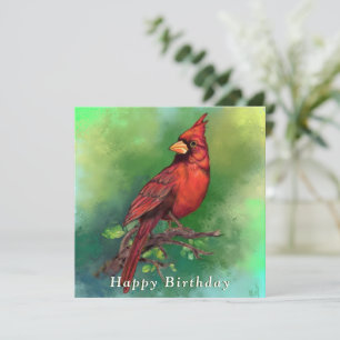 Beautiful Northern Red Cardinal Bird Painting Art