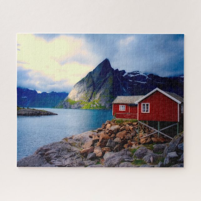 Beautiful Norway Fjord Red House Jigsaw Puzzle (Horizontal)