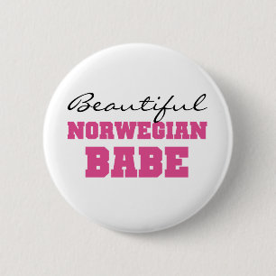 Beautiful Norwegian Babe 6 Cm Round Badge