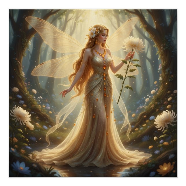 Beautiful November Topaz Fairy Poster (Front)