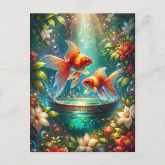 Beautiful Nowruz Goldfish Postcard (Front)
