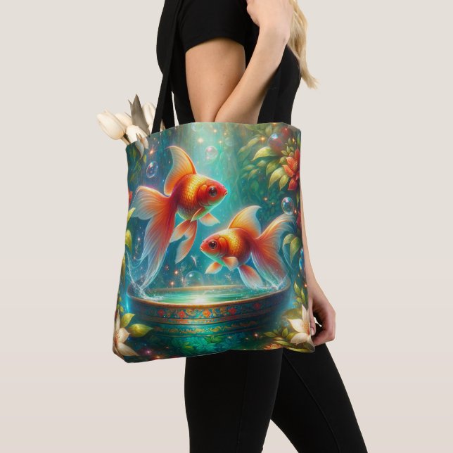 Beautiful Nowruz Goldfish Tote Bag (Close Up)