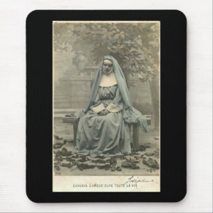 beautiful nun mouse pad