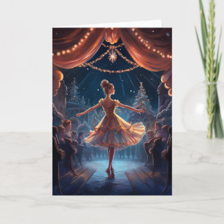 Beautiful Nutcracker Winter Ballerina Christmas Holiday Card