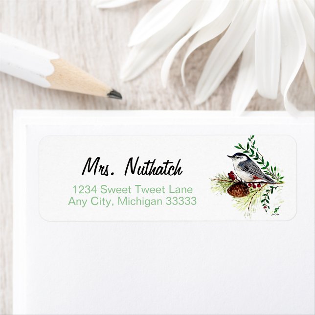 Beautiful Nuthatch Art Return Address Label (Beautiful Nuthatch Art Label from Jenn's Emporium. )