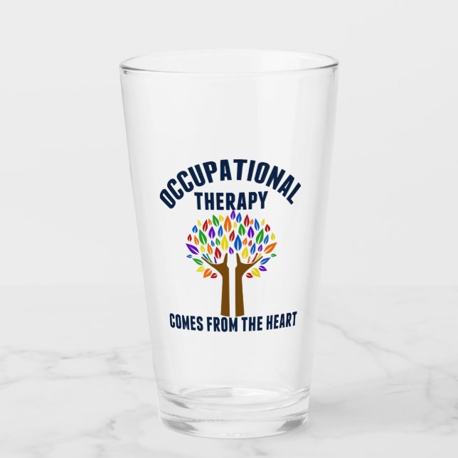 Beautiful Occupational Therapy Quote Glass (Front)
