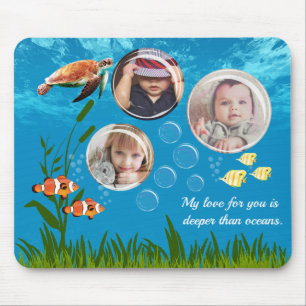 Beautiful Ocean Blue Tropical Fish Underwater Mouse Pad