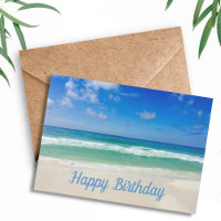 Beautiful Ocean Photo Custom Beach Happy Birthday
