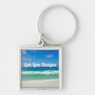 Beautiful Ocean Photo Customisable Beach House  Key Ring