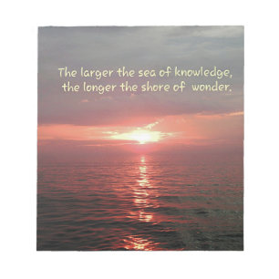 Beautiful Ocean Sunrise Inspirational Quote Notepad