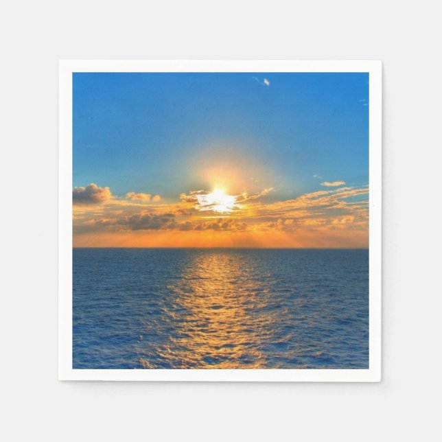 Beautiful ocean sunset napkin (Front)