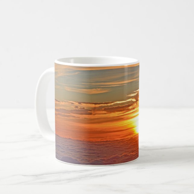 Beautiful Ocean Sunset Panorama Coffee Mug (Front Left)