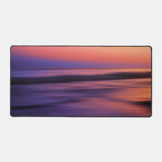 Beautiful Ocean Sunset Photograph Desk Mat (Front)