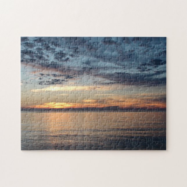 Beautiful Ocean Sunset with Clouds Rolling in Jigsaw Puzzle (Horizontal)