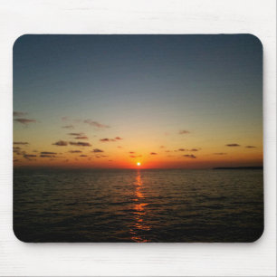 beautiful ocean sunset yellow orange red mouse pad