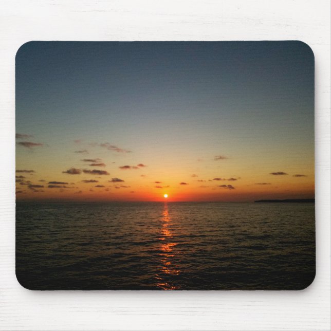 beautiful ocean sunset yellow orange red mouse pad (Front)