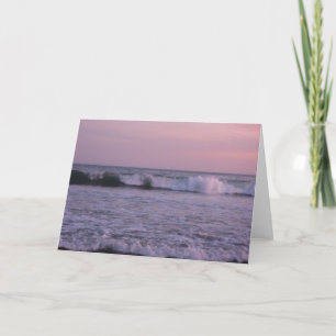 Beautiful Ocean Water Wave Sunset Greeting Card
