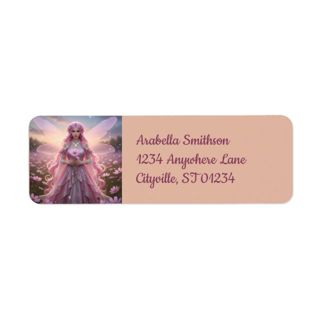 Beautiful October Opal Fairy Return Address Label (Front)
