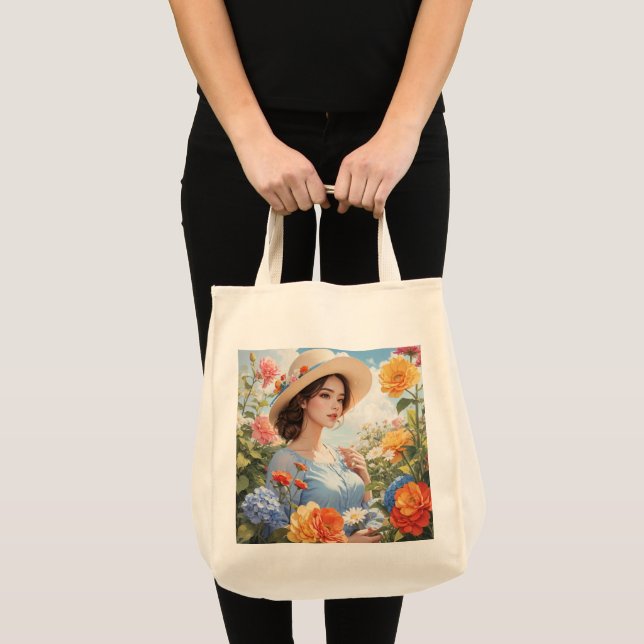 Beautiful of Flower Garden and Mountain Views Tote Bag (Front (Product))