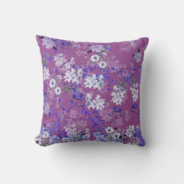 Beautiful Oil Painted Flowers and Branches Tiny Fl Cushion (Front)