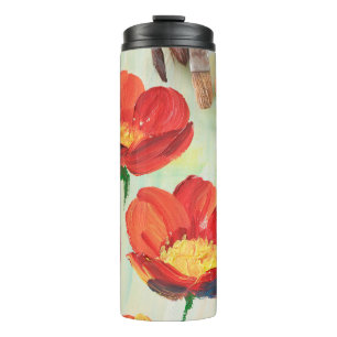 Beautiful oil painted picture with artist equipmen thermal tumbler