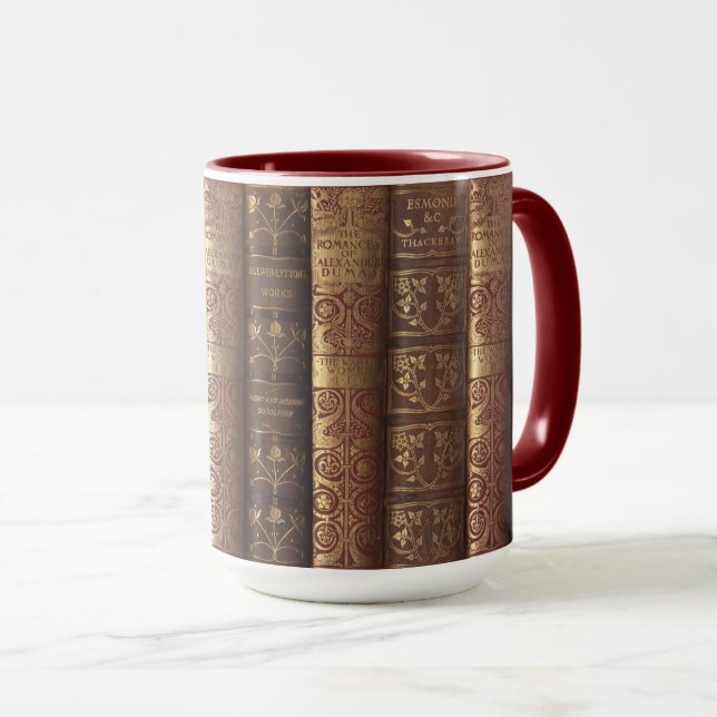 Beautiful Old Books (Dumas) Mug (Front Right)
