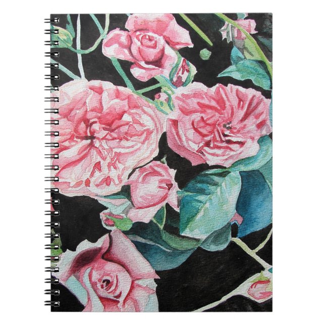 Beautiful Old Pink Roses Blank Notebook (Front)