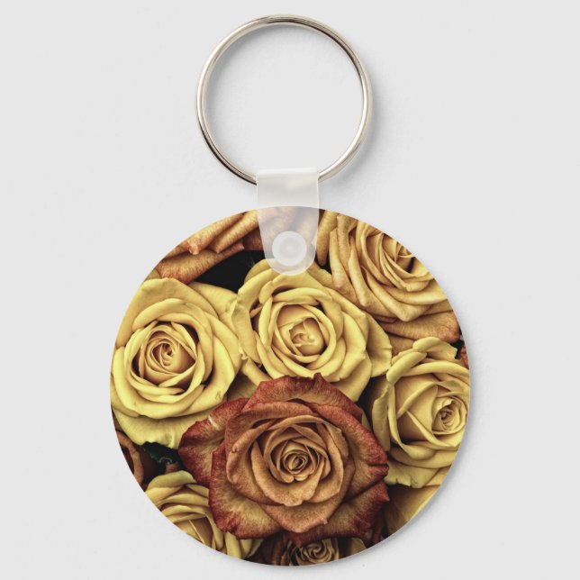 Beautiful Old Roses Key Ring (Front)