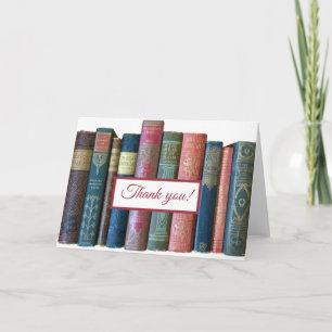 Beautiful old vintage books, book spines card