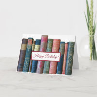 Beautiful old vintage books, book spines card