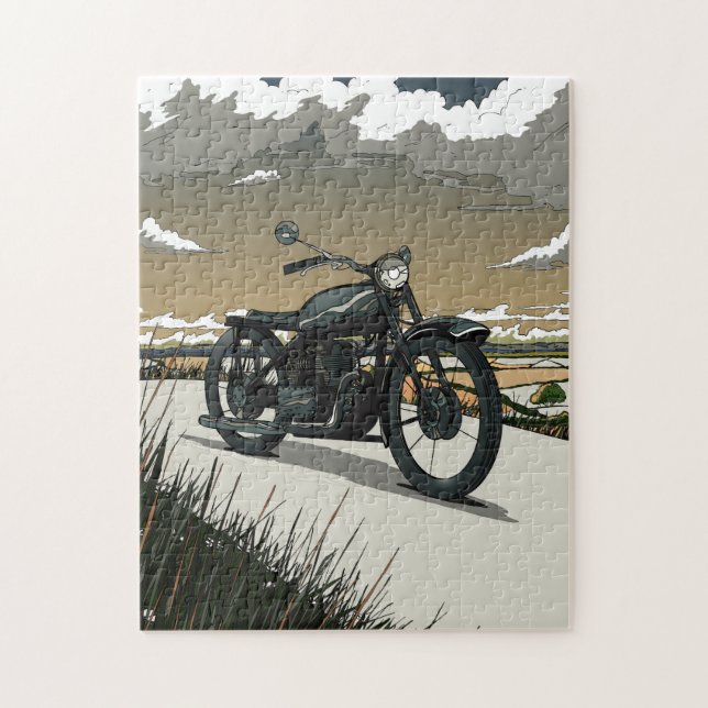 Beautiful Old Vintage Motorcycle Jigsaw Puzzle (Vertical)