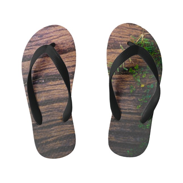 beautiful old wood kid's thongs (Footbed)