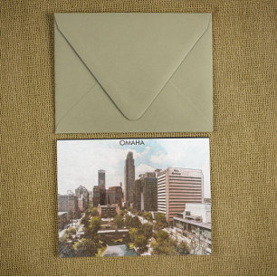 Beautiful Omaha Nebraska City View Postcard