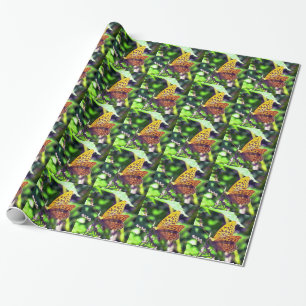 Beautiful Orange and Black Spotted Butterfly Wrapping Paper