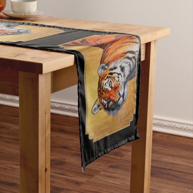 Beautiful Orange Bengal Tiger Medium Table Runner (In Situ)