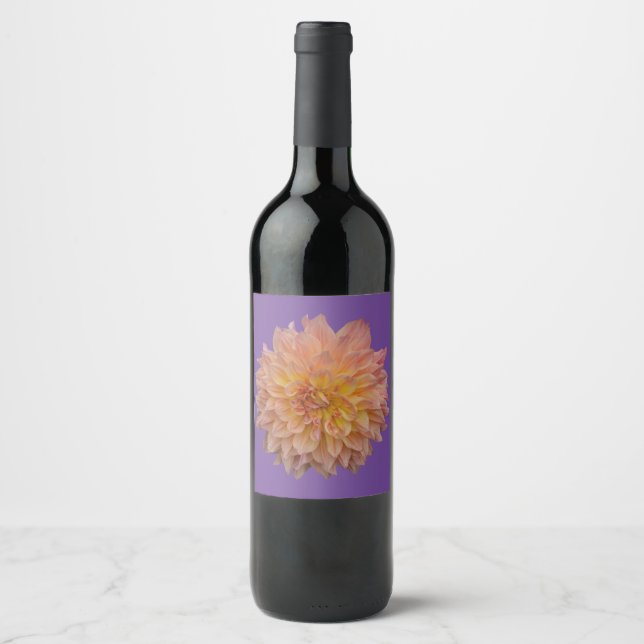 Beautiful orange dahlia wine label (Front)