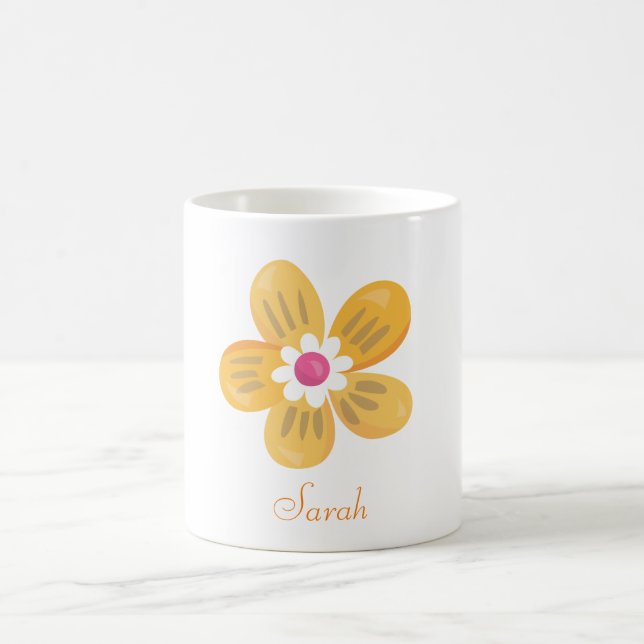 Beautiful Orange Flower Coffee Mug (Center)