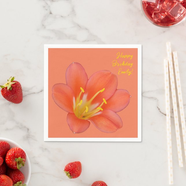 Beautiful Orange Flower Photo |  Napkin (Insitu)
