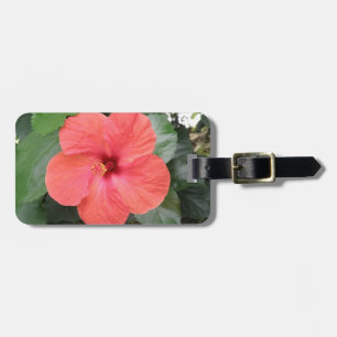 Beautiful Orange Hibiscus Flower Custom Luggage Tag